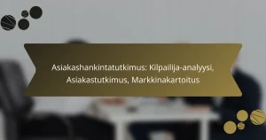 Asiakashankintatutkimus: Kilpailija-analyysi, Asiakastutkimus, Markkinakartoitus