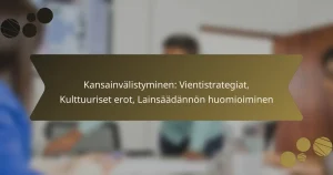 Kansainvälistyminen: Vientistrategiat, Kulttuuriset erot, Lainsäädännön huomioiminen