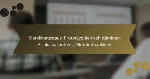 Markkinatestaus: Prototyyppien kehittäminen, Asiakaspalautteet, Pilotointihankkeet