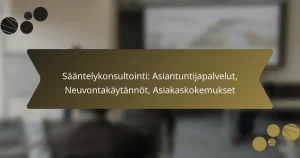 Sääntelykonsultointi: Asiantuntijapalvelut, Neuvontakäytännöt, Asiakaskokemukset