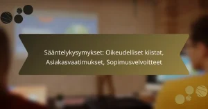Sääntelykysymykset: Oikeudelliset kiistat, Asiakasvaatimukset, Sopimusvelvoitteet