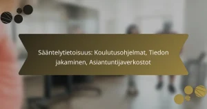 Sääntelytietoisuus: Koulutusohjelmat, Tiedon jakaminen, Asiantuntijaverkostot